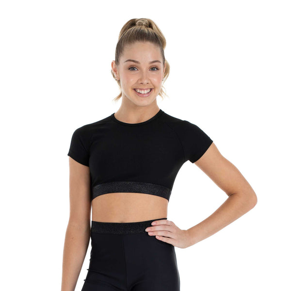 Flo Active Girls Kelly Ribbed Keyhole Tee in Black