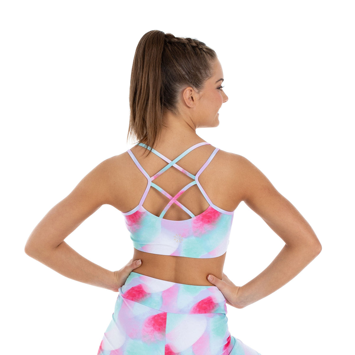 Remi: Criss-Cross Back Bra Crop Top in Electric Pink – Flo Active