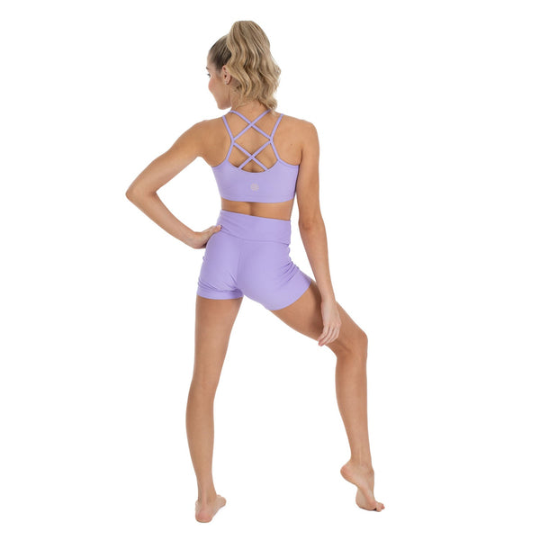 Flo Active Girls Mid Length Bike Short in Lilac