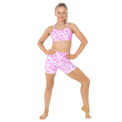 Flo Activewear Teen Remi Crop Top in Blossom Blur Print