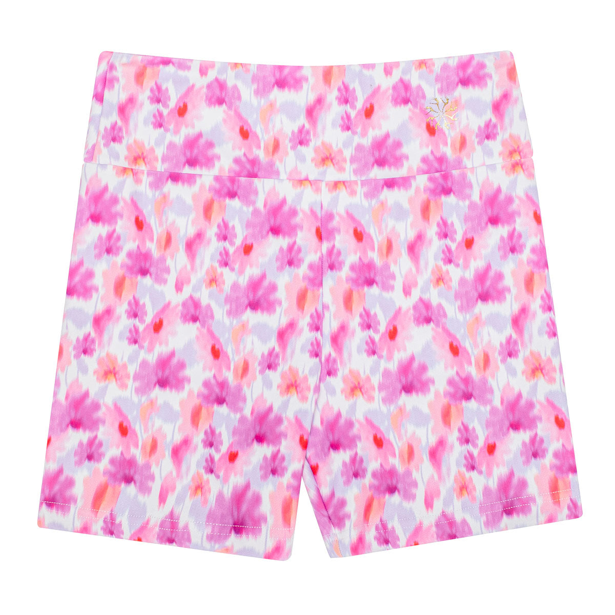 Flo Activewear Teen Mid Length Bike Short in Blossom Blur Print