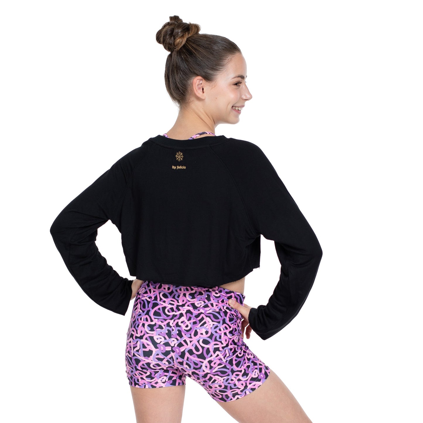 Flo Activewear Teen Crop Sweat in Black