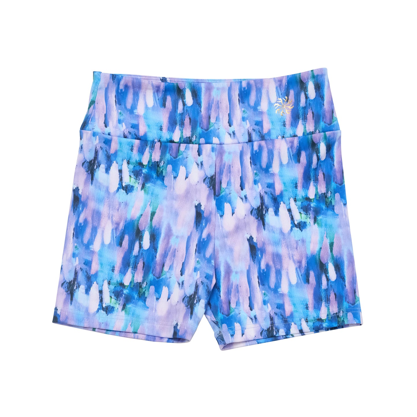 Flo Active Girls Mid Length Bike Short in Blue Print