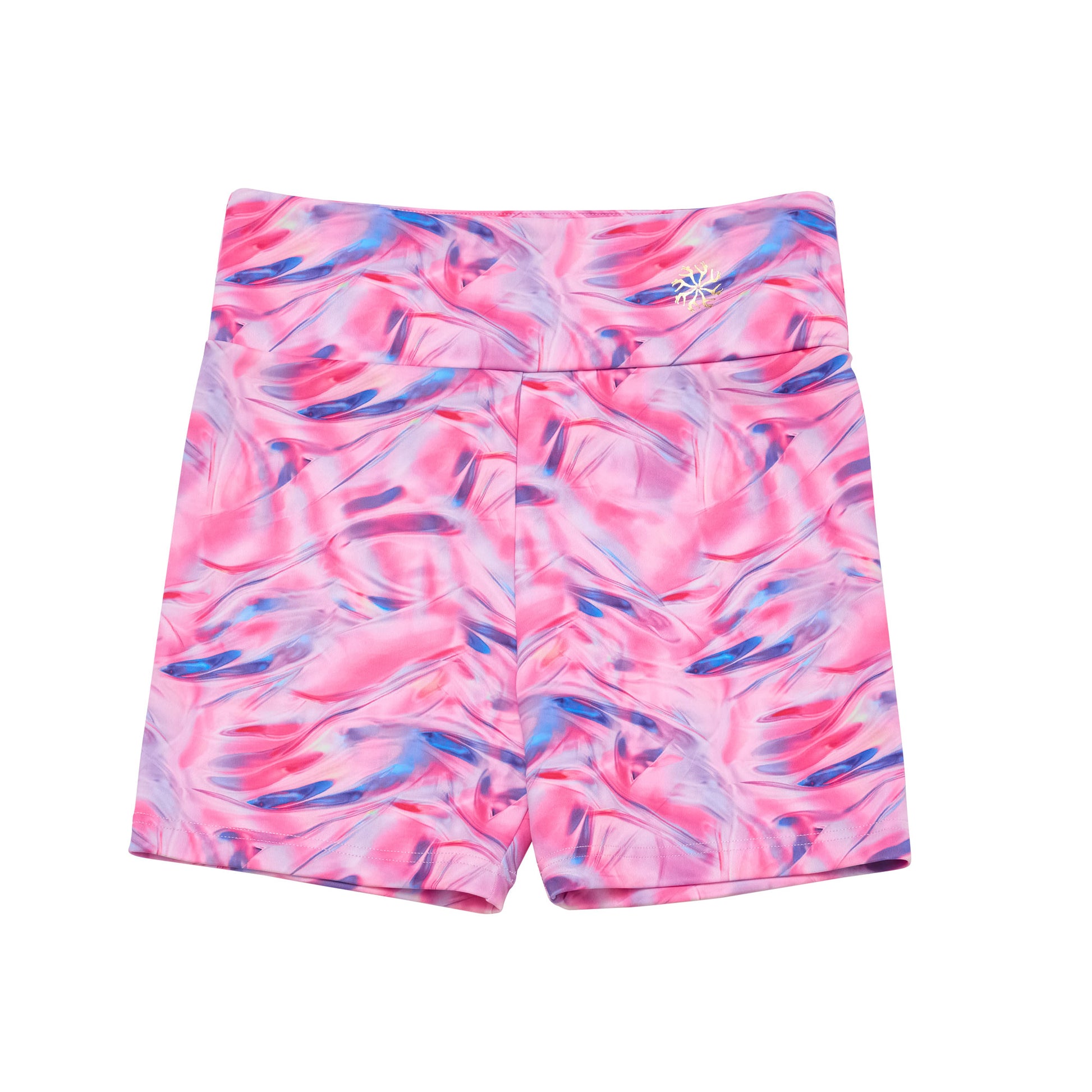 Flo Active Girls Mid Length Bike Short in Pink Print