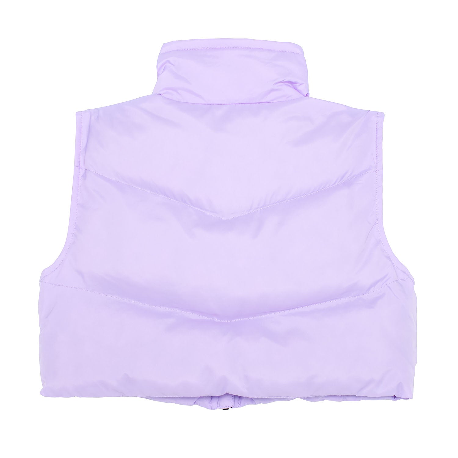 Flo Active Girls Crop Sleeveless Puffer Jacket in Lilac