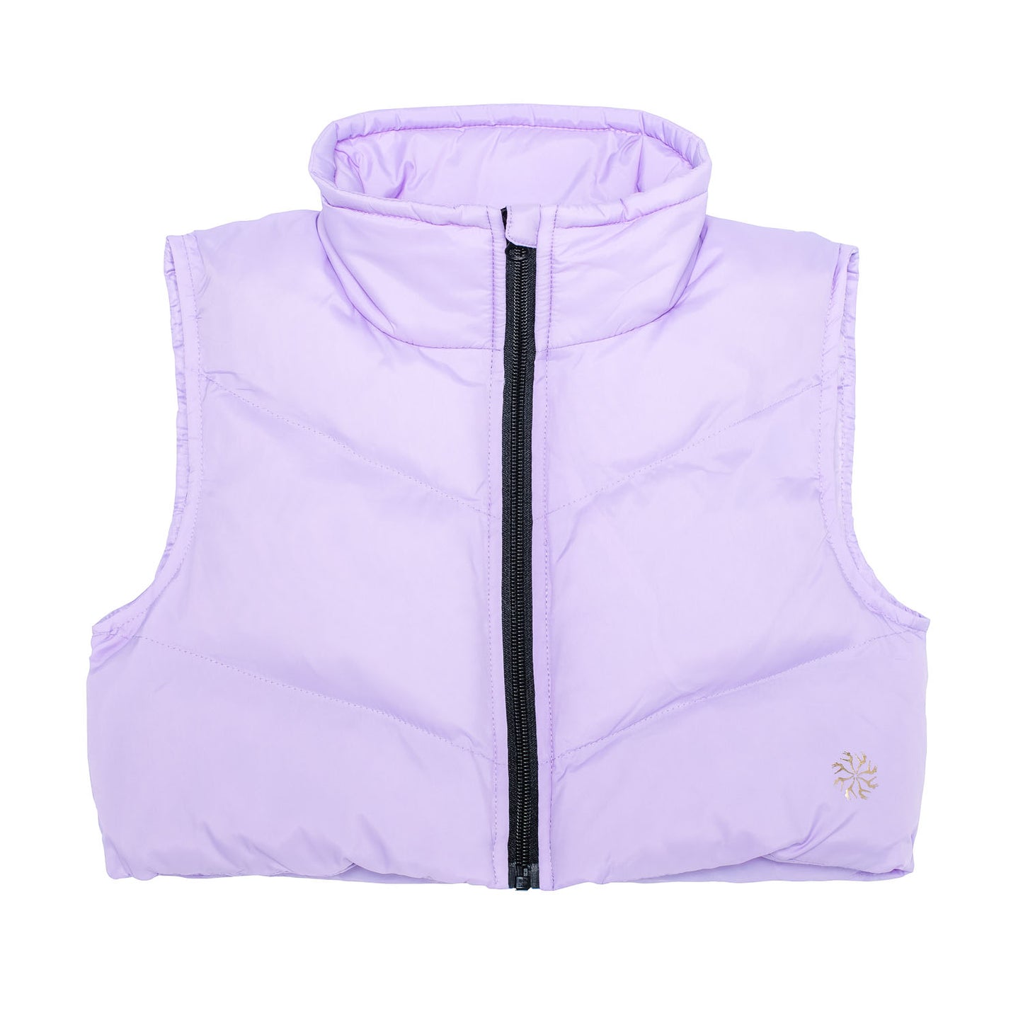 Flo Active Girls Crop Sleeveless Puffer Jacket in Lilac