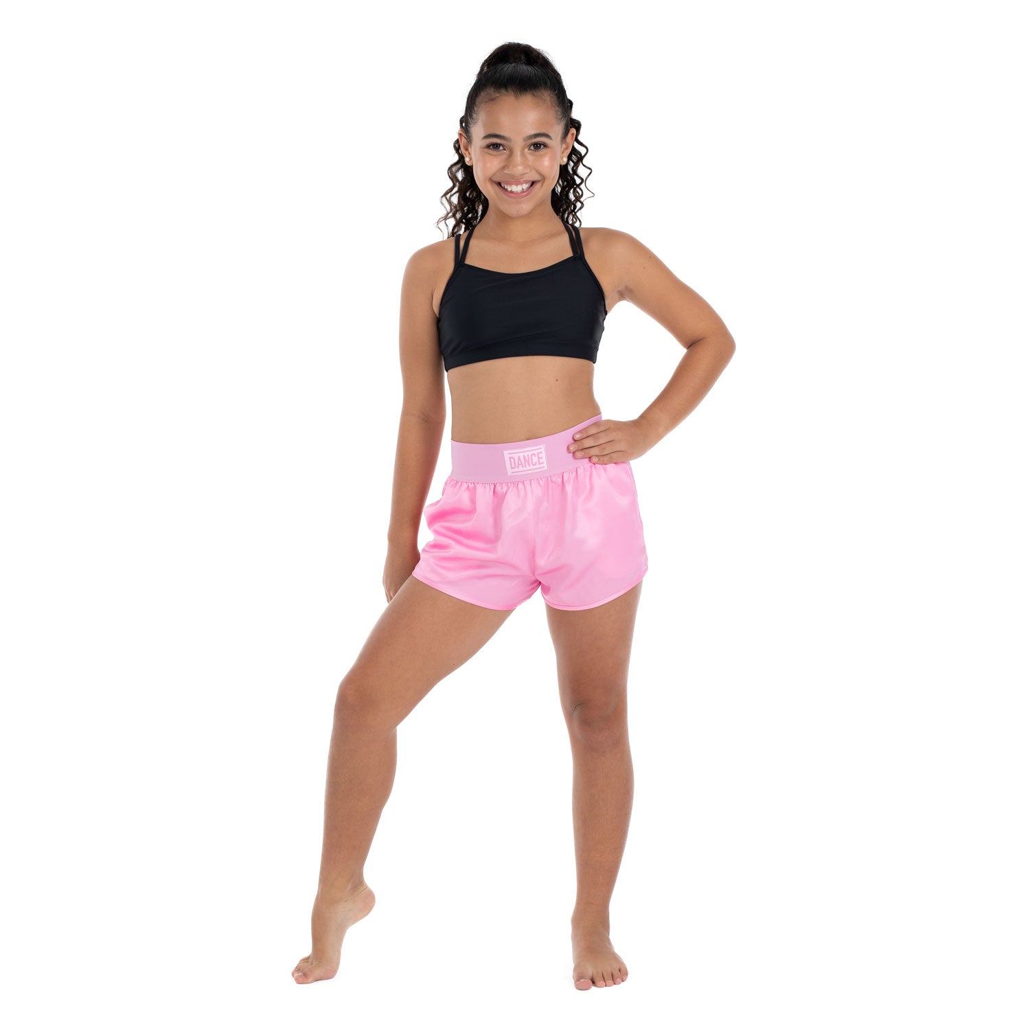 Flo Active Girls Satin Boxing Style Short in Pink