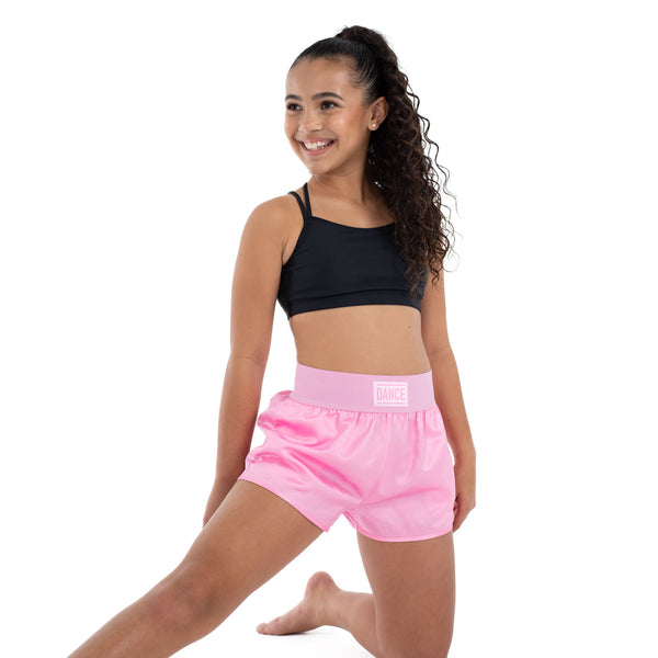 Flo Active Girls Satin Boxing Style Short in Pink