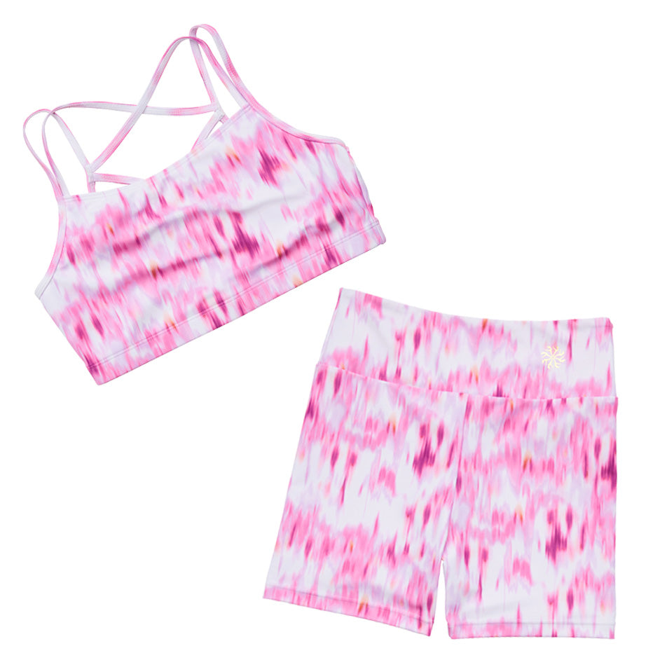 Flo Active Girls Electric Pink Shorts Set 