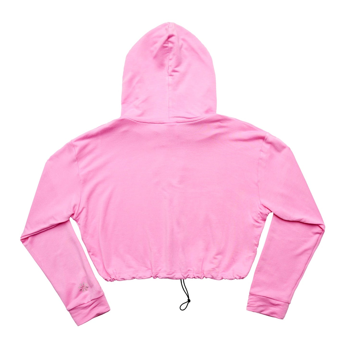 Flo Activewear Crop Hoody in Pink with 'Flo' Print