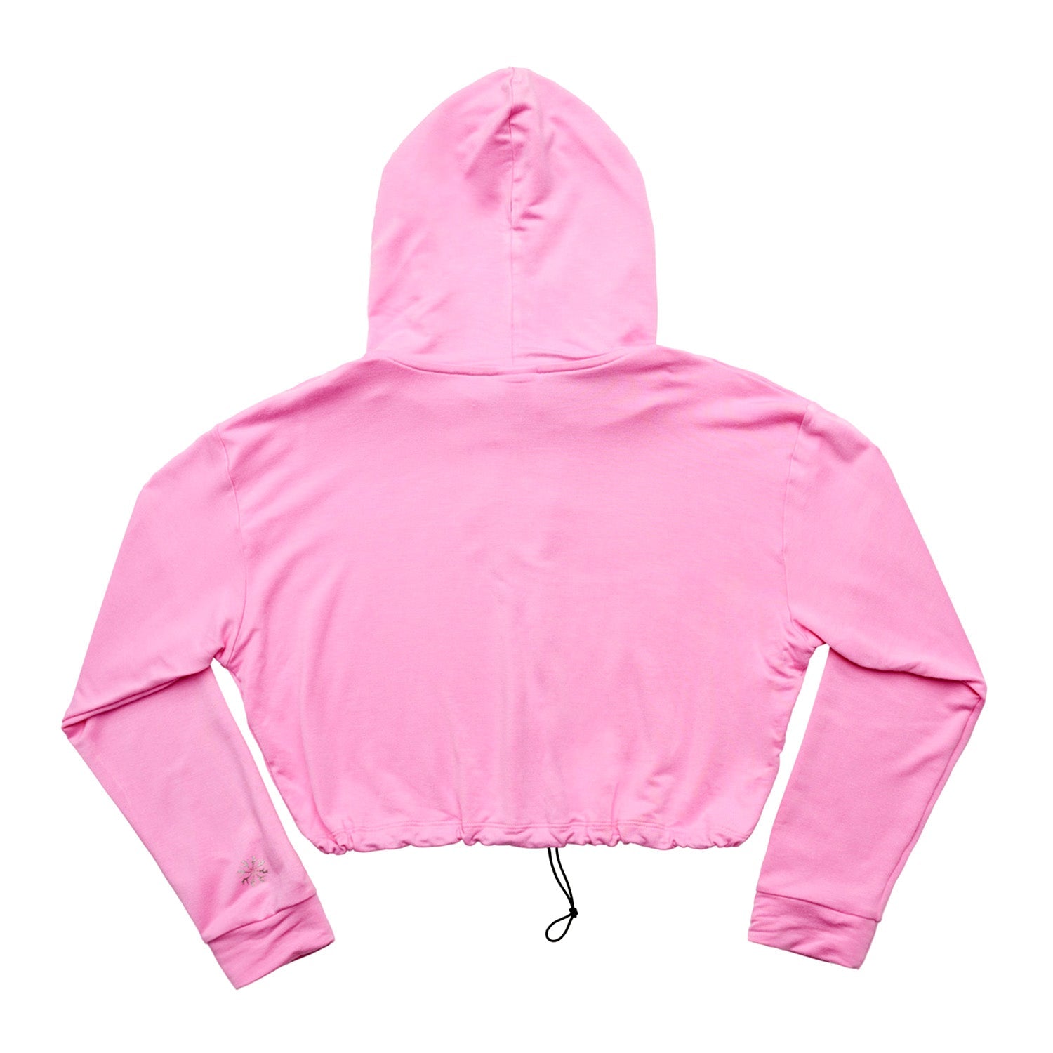 Flo Activewear Crop Hoody in Pink with 'Flo' Print