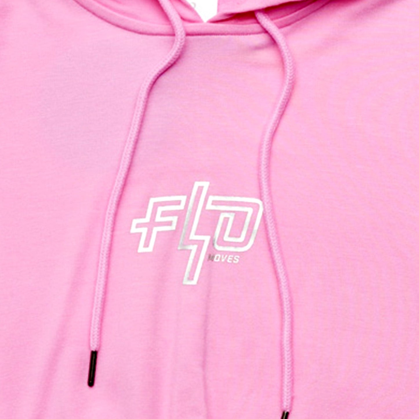 Flo Activewear Crop Hoody in Pink with 'Flo' Print