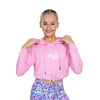 Flo Activewear Crop Hoody in Pink with 'Flo' Print