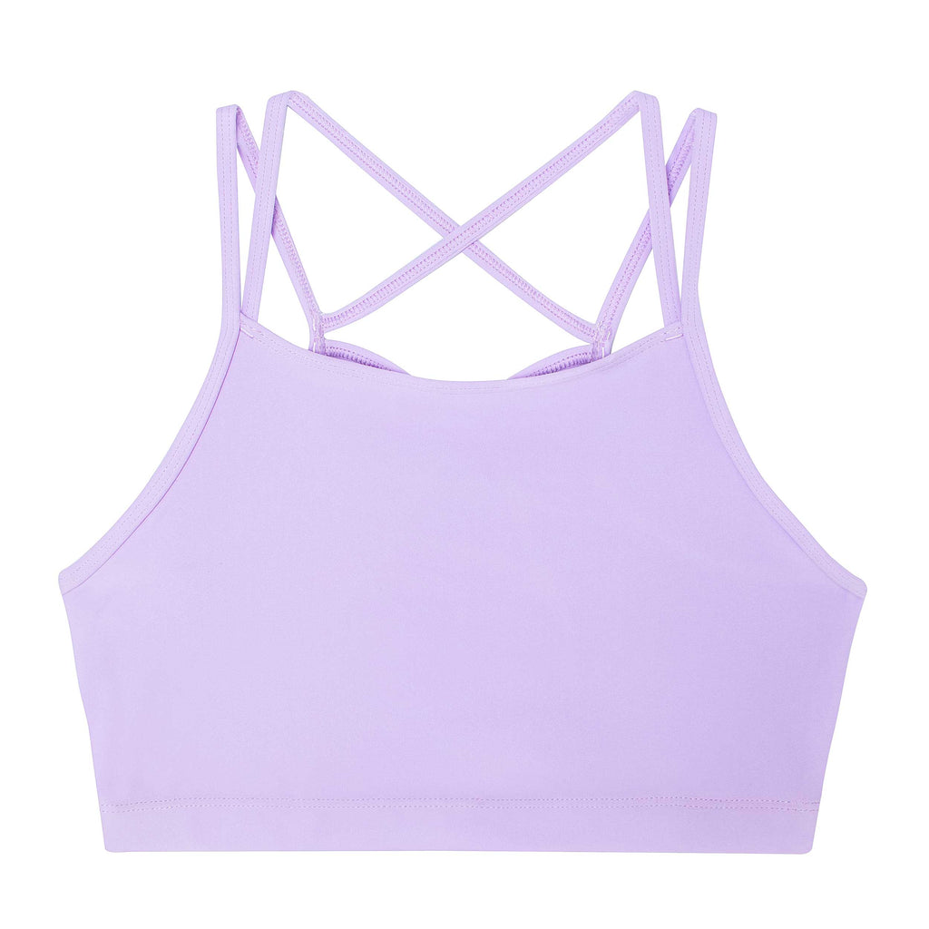 Girls Activewear Bra Crop with Criss Cross Straps in Lilac – Flo Active