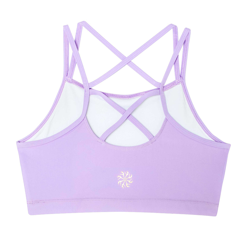 Gaiam Women XS Purple Criss Cross Med Support Active Yoga Lena Sports Bra