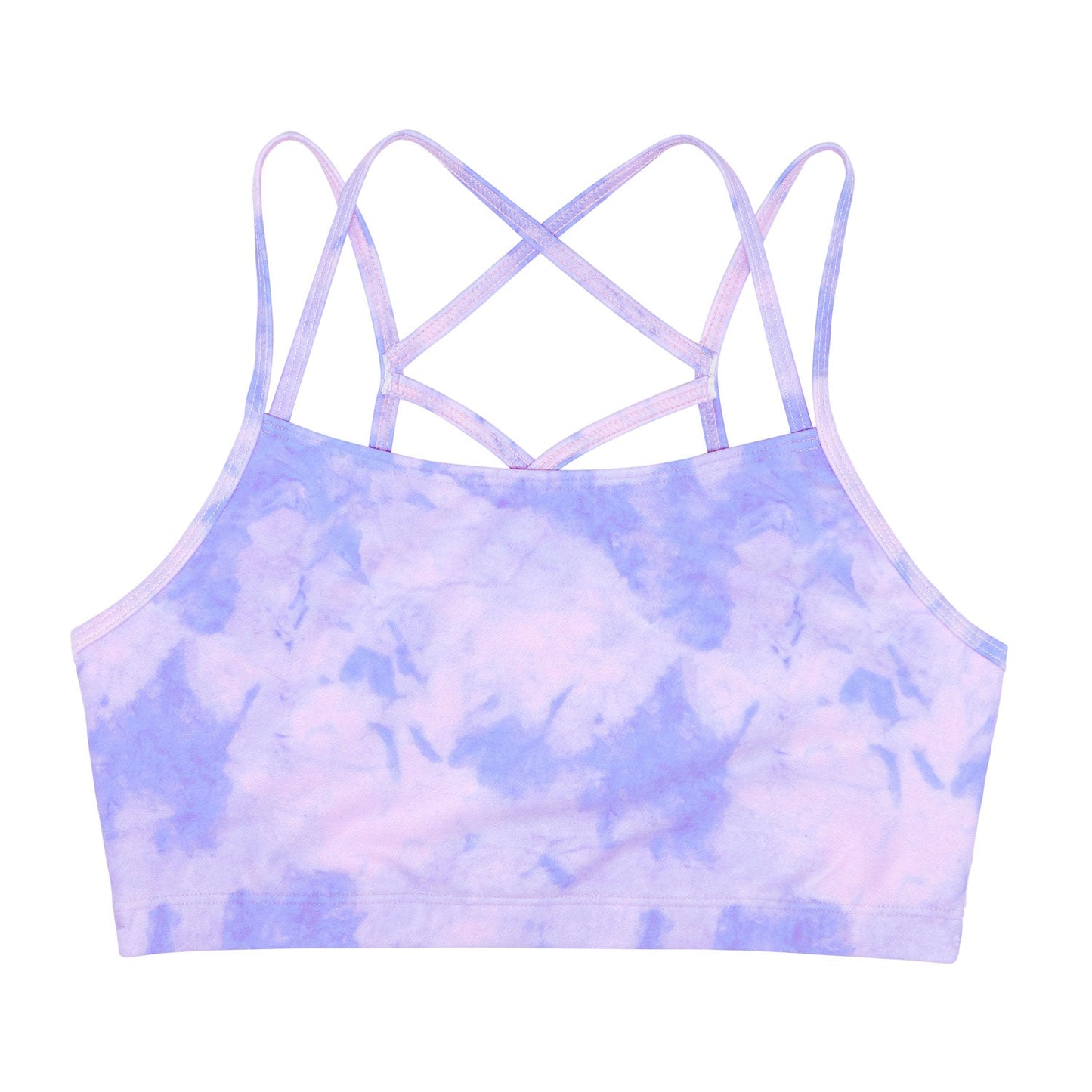 Flo Active Girls Criss Cross Bra Top in Pastel Mood Print