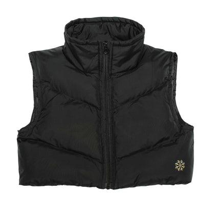 Flo Active Genie Crop Sleeveless Puffer Vest in Black