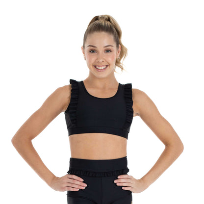 Flo Active Girls Tonya Frill Bra Crop in Black