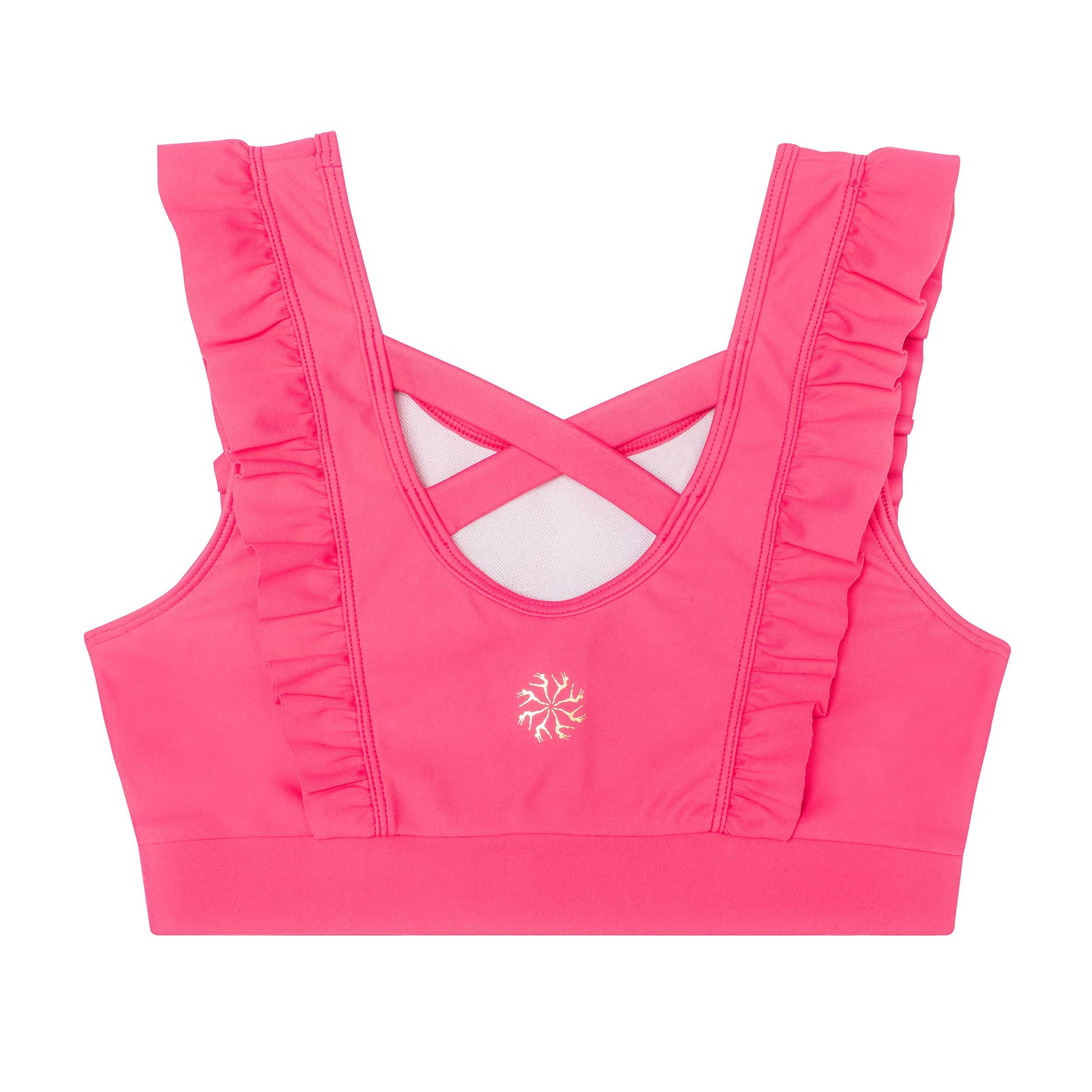 Flo Active Girls Tonya Frill Bra Crop in Raspberry Pink