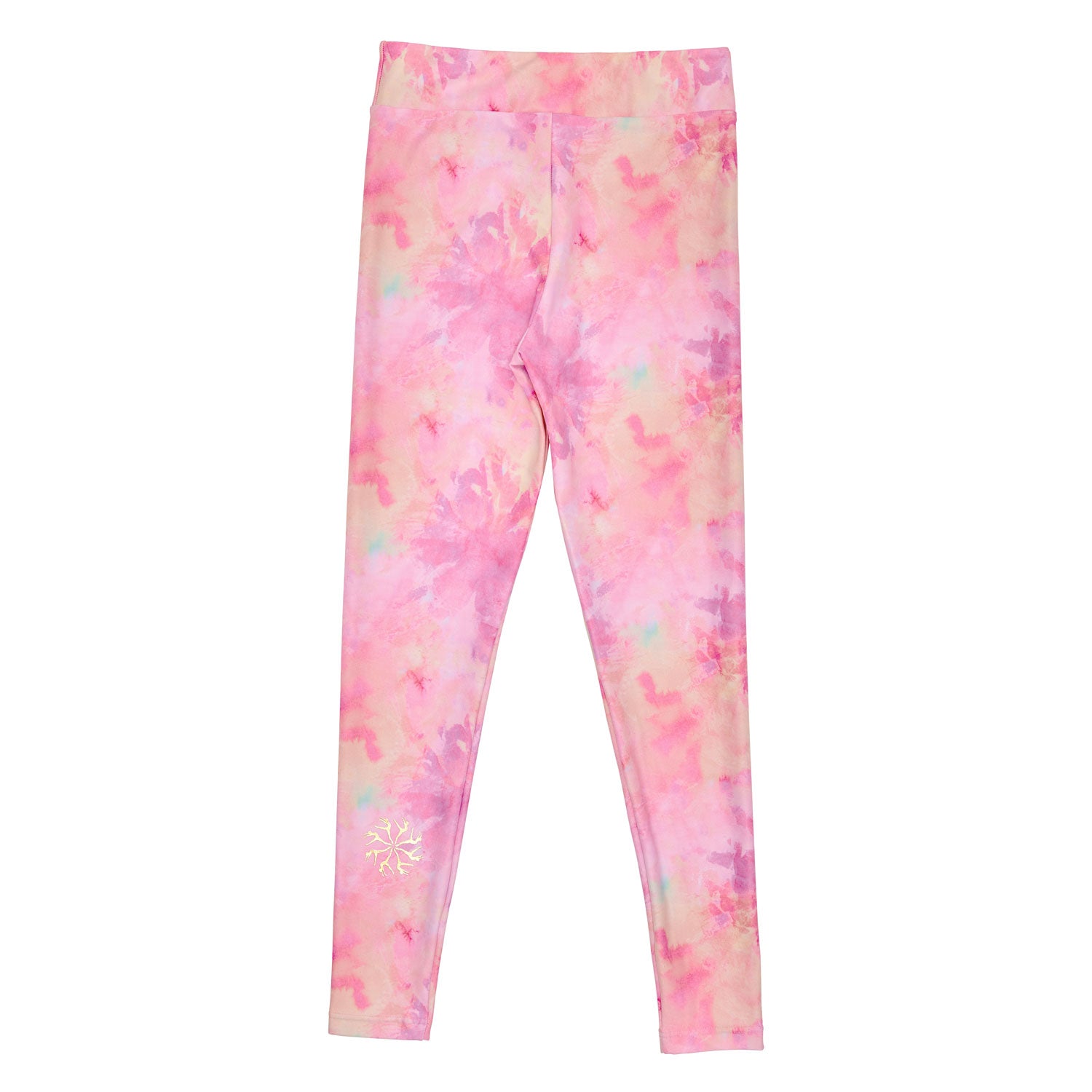 Flo Active Girls Long Legging in Pink Spring Tie Dye Print