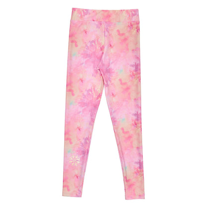 Flo Active Girls Long Legging in Pink Spring Tie Dye Print