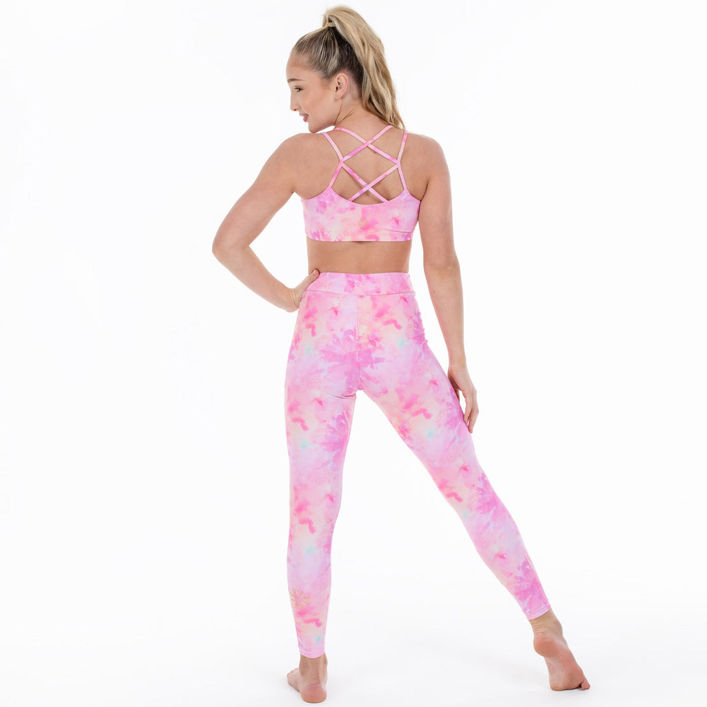Girls Activewear Legging in Pink Tie Dye Print – Flo Active