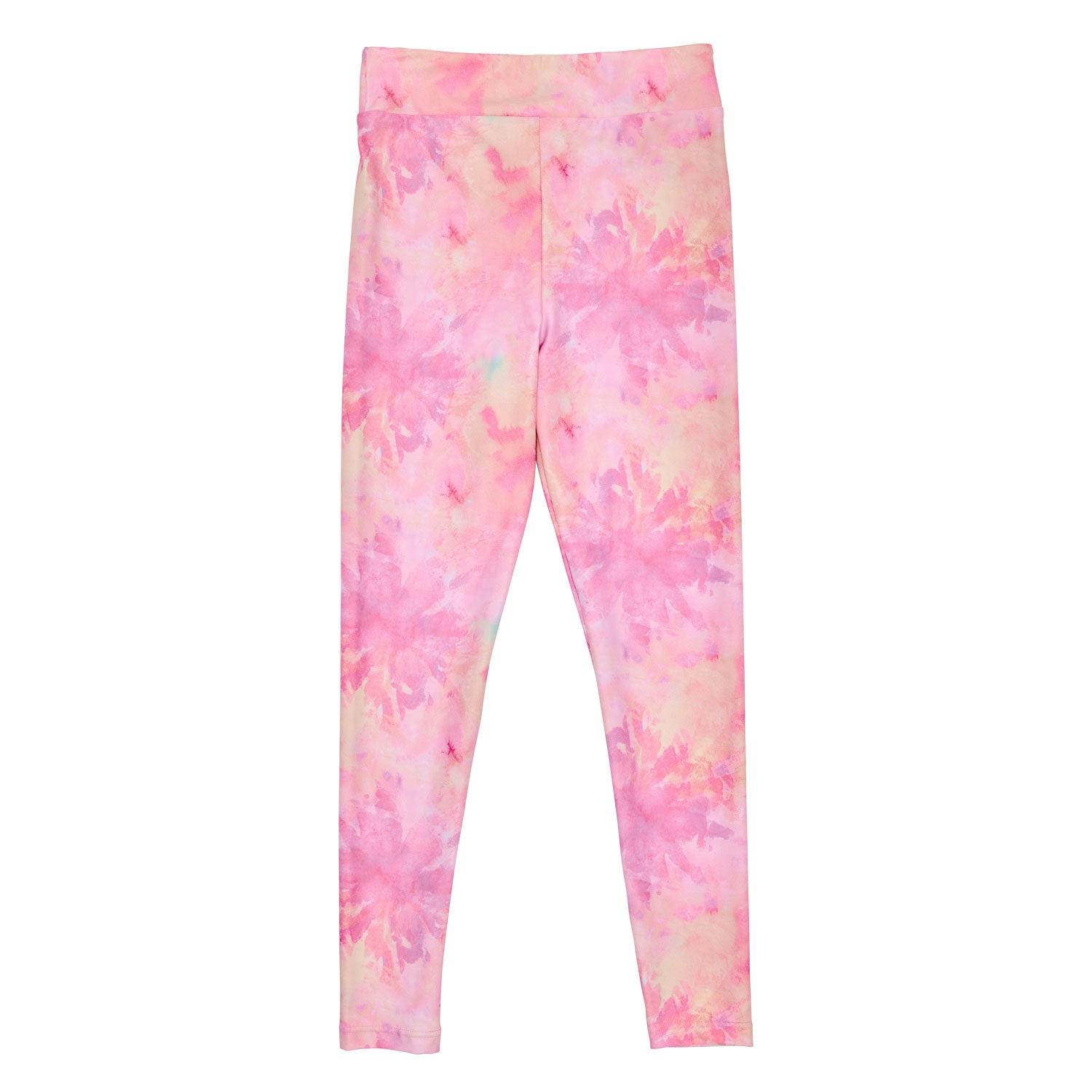 Flo Active Girls Long Legging in Pink Spring Tie Dye Print