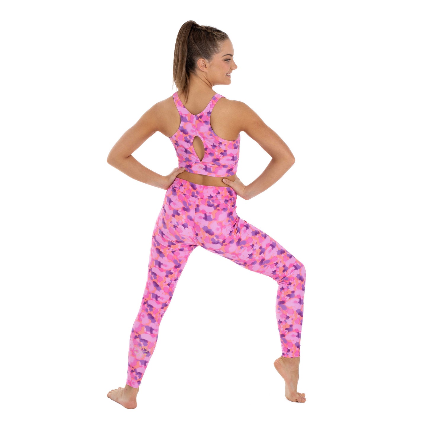 Flo Active Girls Long Legging in Pumped up Paint Print