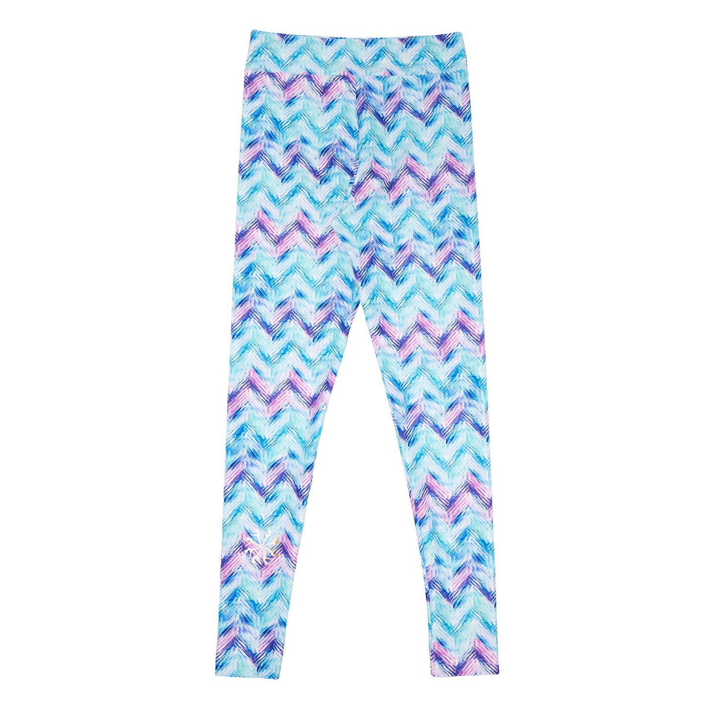 Flo Active Girls Long Legging in Watery Chevron Print