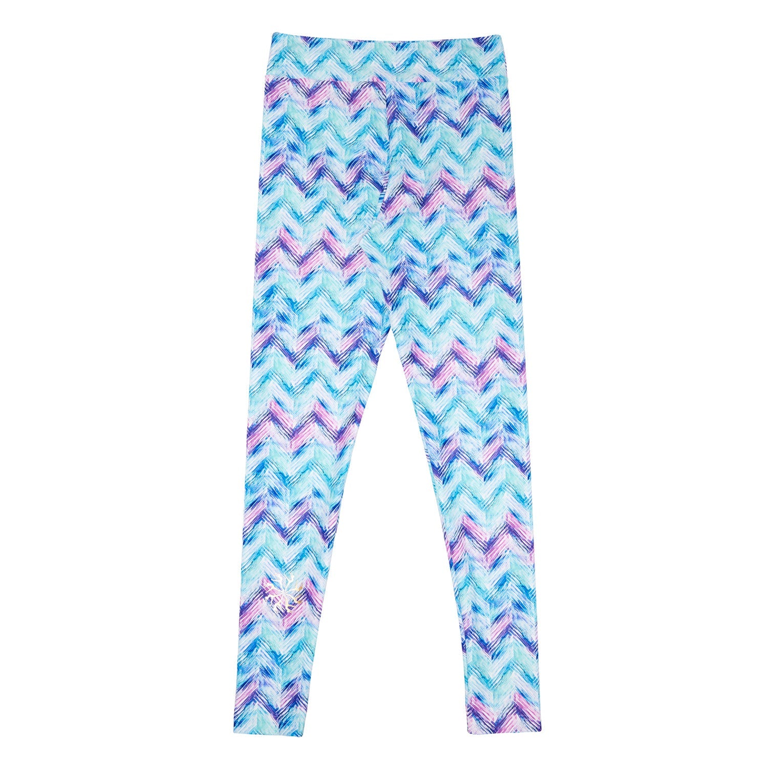 Flo Active Girls Long Legging in Watery Chevron Print