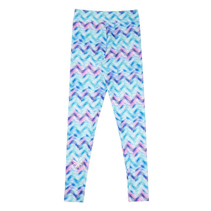 Flo Active Girls Long Legging in Watery Chevron Print