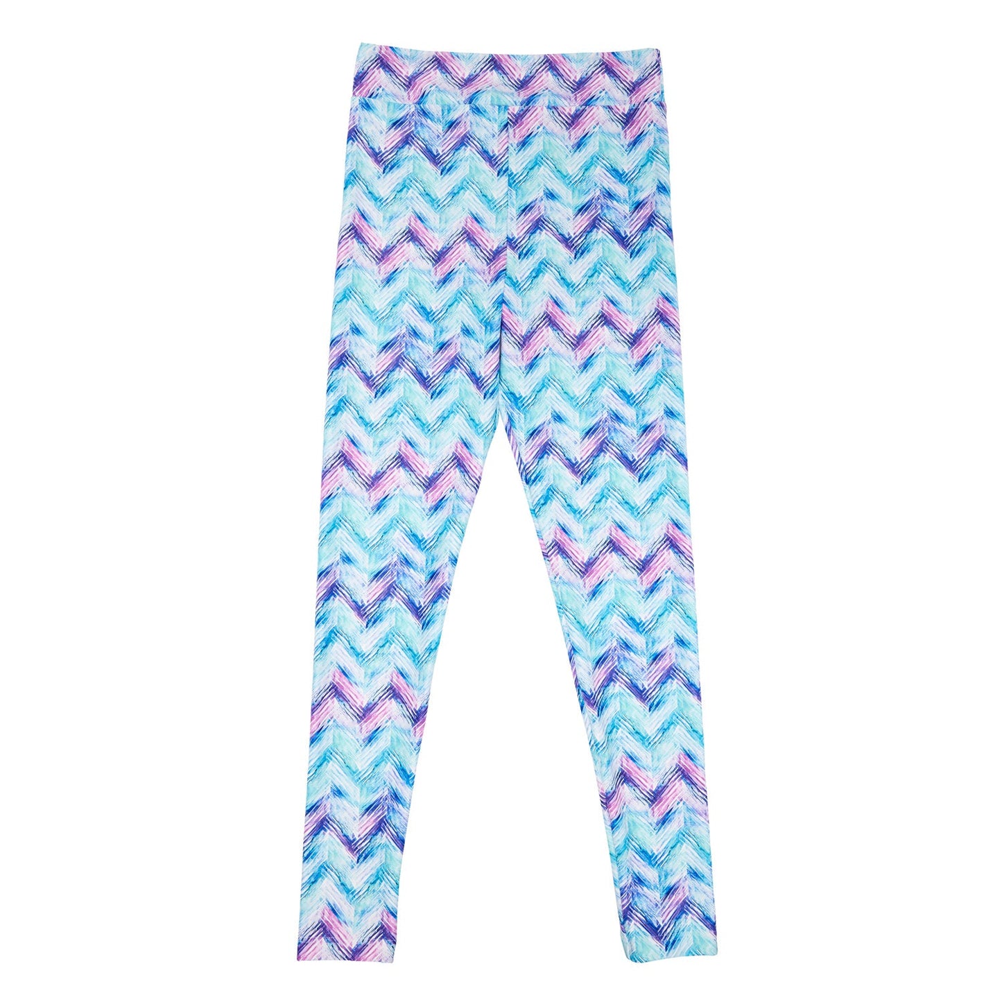 Flo Active Girls Long Legging in Watery Chevron Print