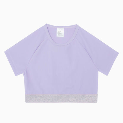 Flo Active Girls Kelly Ribbed Keyhole Tee in Lilac