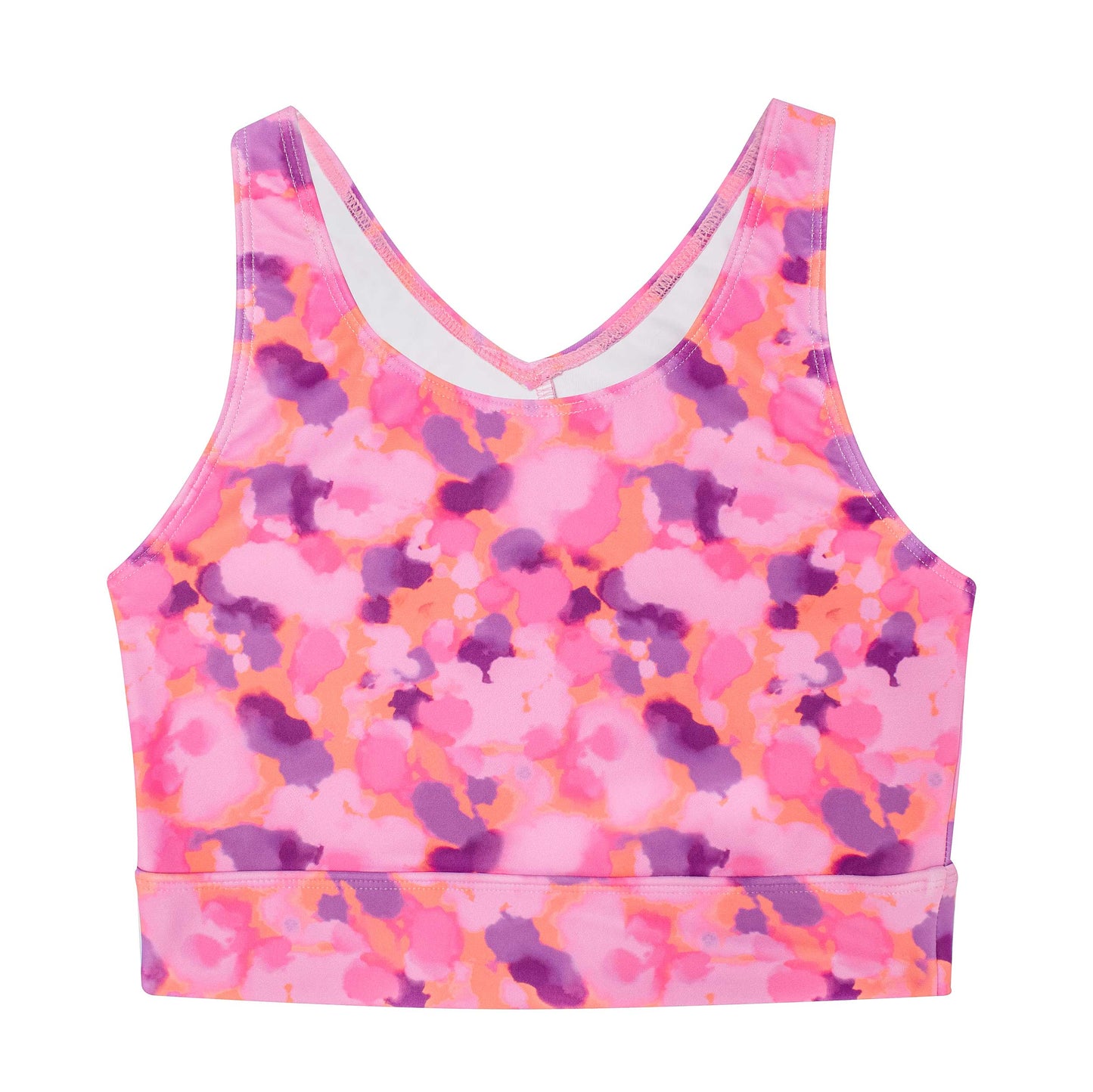 Flo Active Girls Crop Varsity Tank in Pumped up Paint Print