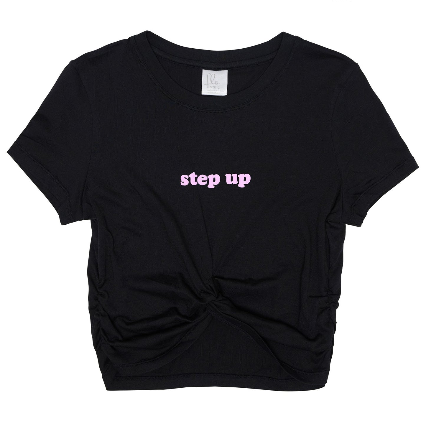 Flo Active Girls Knot Front Step Up Print Tee