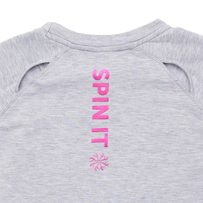 Flo Active Teen Girls Grey Crop Length Sweat Spin It Detail