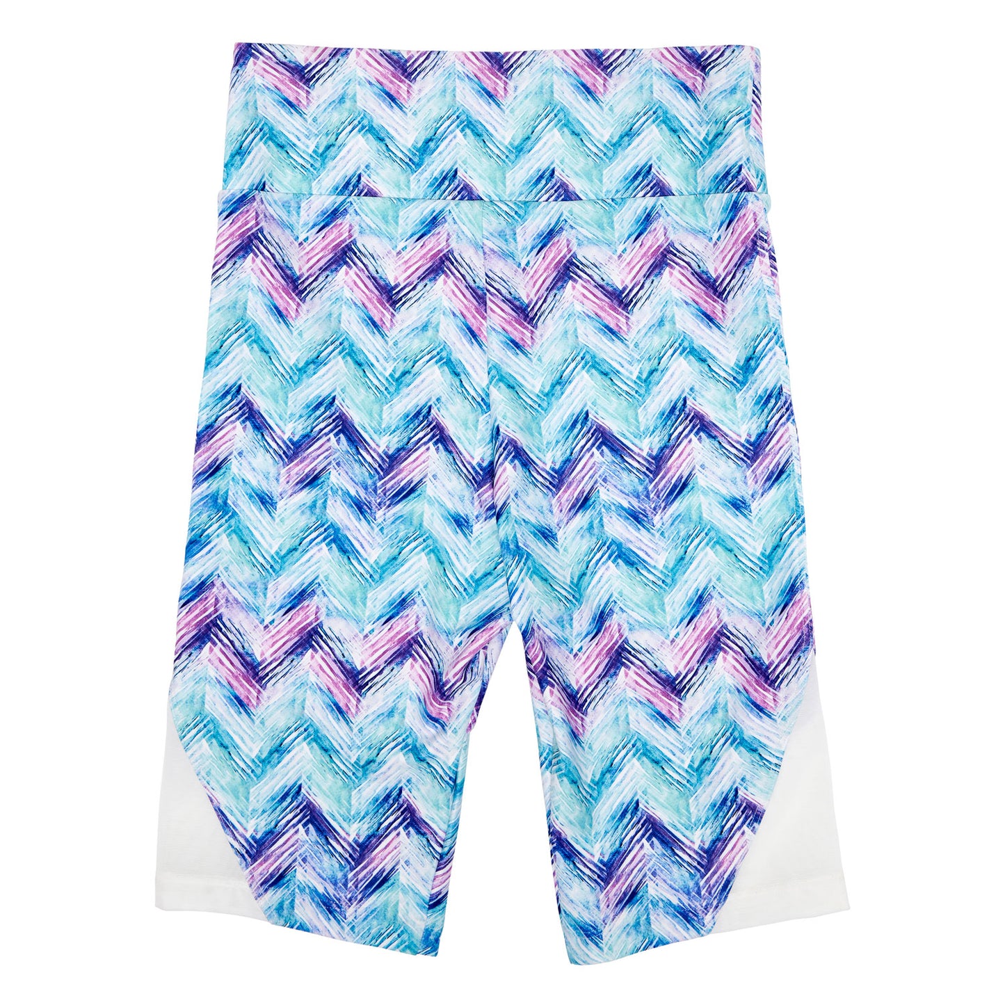 Flo Active Teen Bike Short with Mesh Panels in Chevron Print