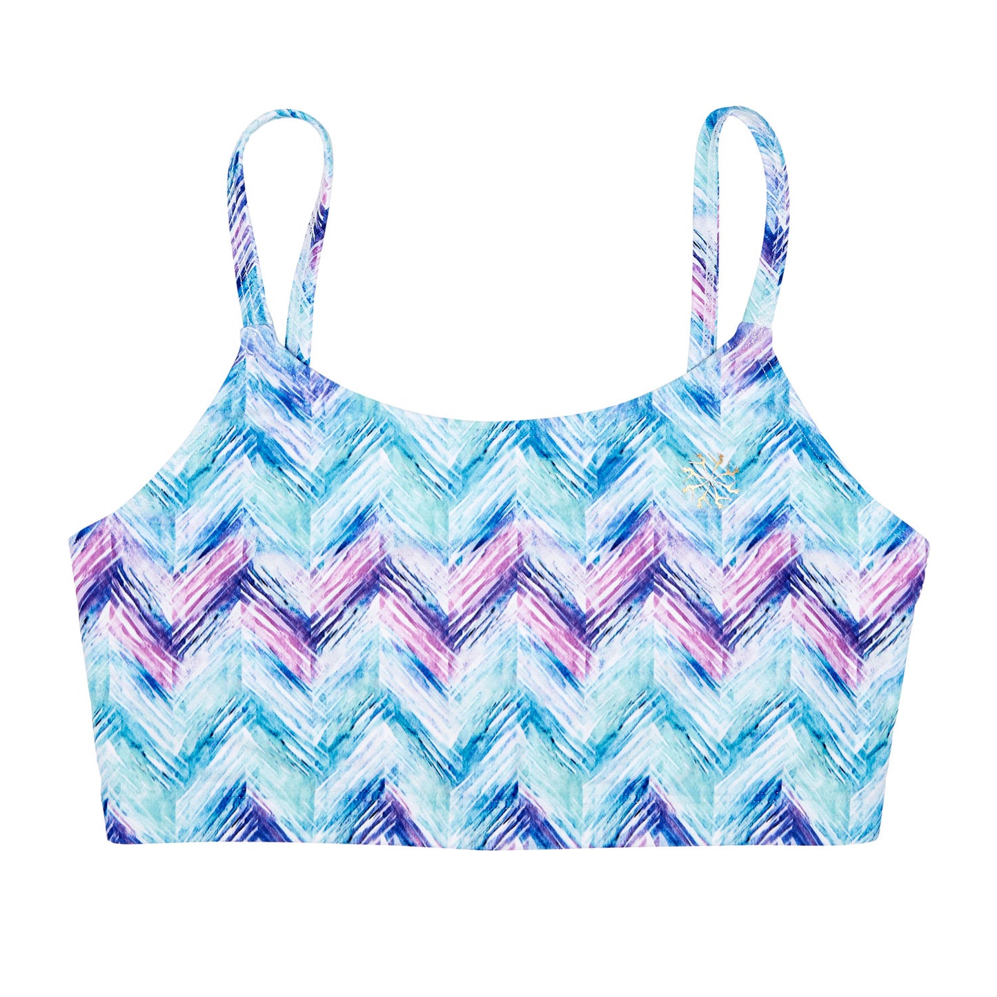 Flo Active Teen Bra Crop with Mesh Back in Chevron Print