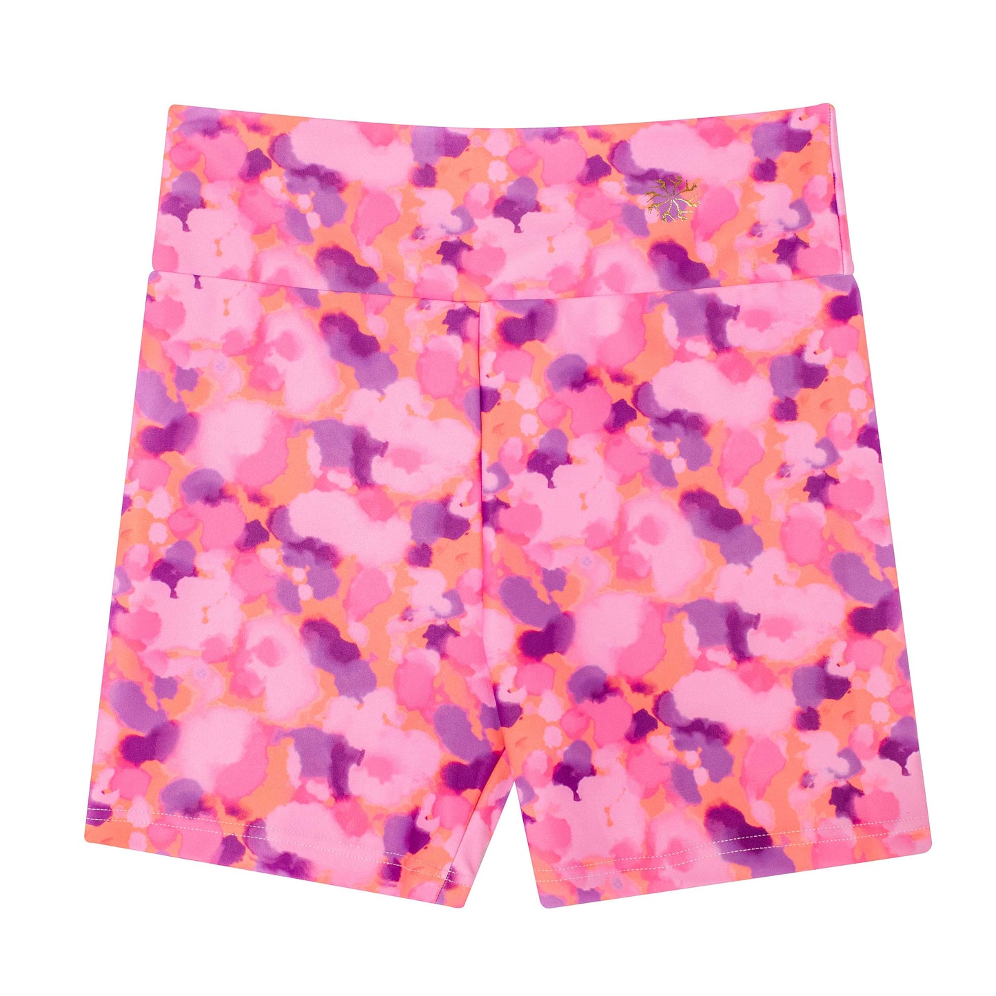 Flo Active Girls Mid Length Bike Short in Pumped up Paint Print