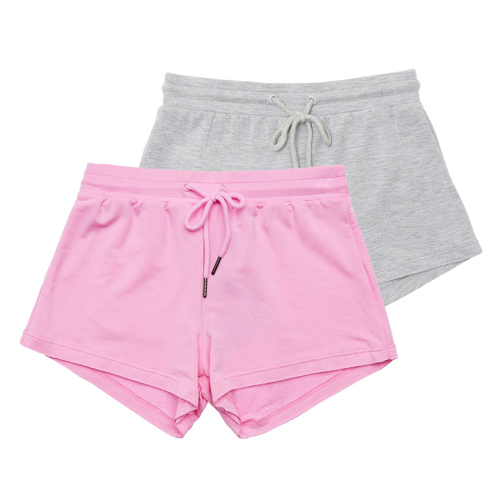 Flo Active Teen Girls Two Pack Track Short in Pink and Grey