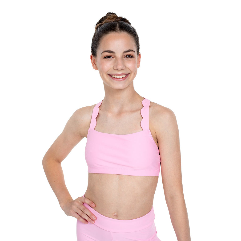 Megan: Scalloped Edge Bra Top in Pink – Flo Active